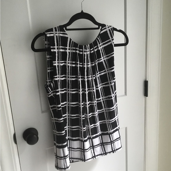 Calvin Klein Tops - Calvin Klein Black and White Grid Pattern Blouse